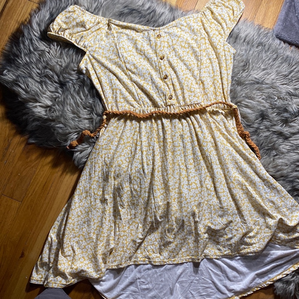 Yellow floral pattern dress